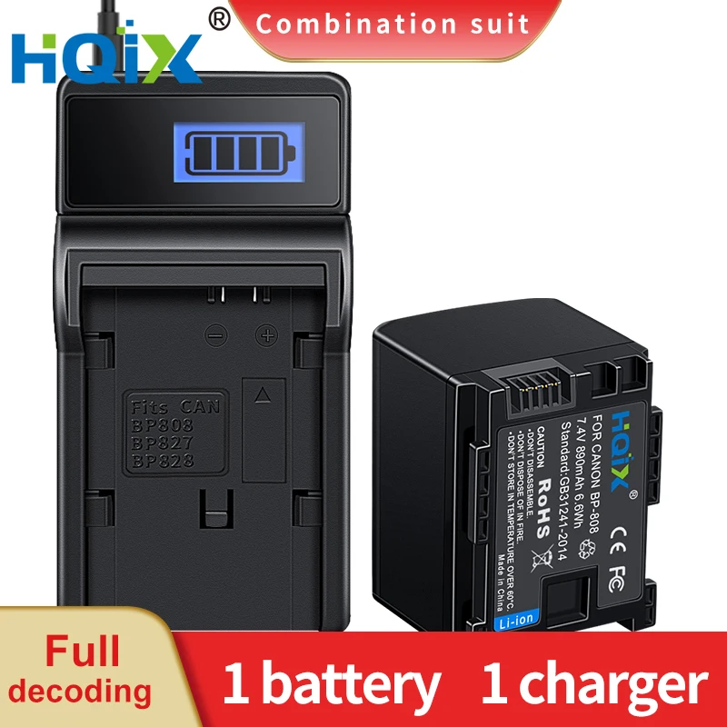 

HQIX for Canon LEGRIA HF HG20 HG21 XA10 M300 M40 M41 M31 M32 S200 S100 S30 S20 S21 G10 FS10 Camera BP-808 809 Battery Charger