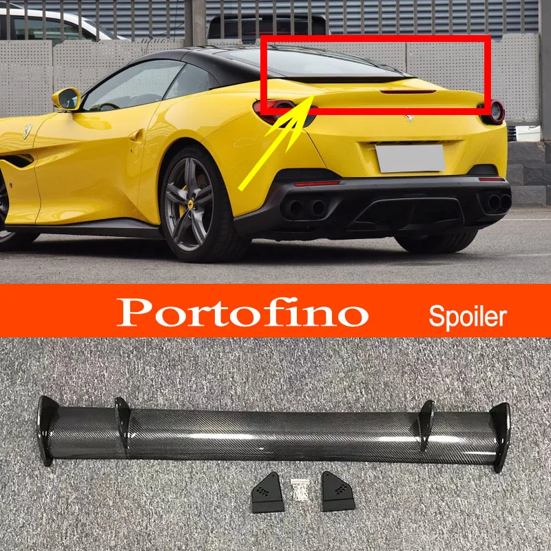 Spoiler Alettone Bagagliaio Posteriore Sportivo Stile Gt In Vera Fibra Di Carbonio Portofino Per Berlina Ferrari Portofino