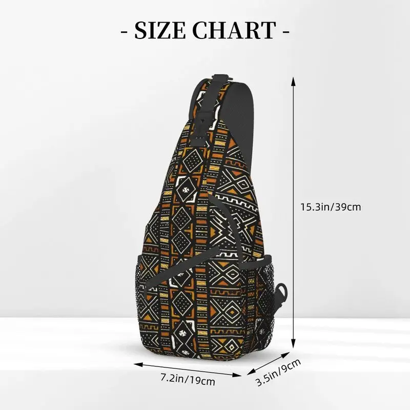 Casual African Bogolan Sling Bag for Traveling Men Africa Ethnic