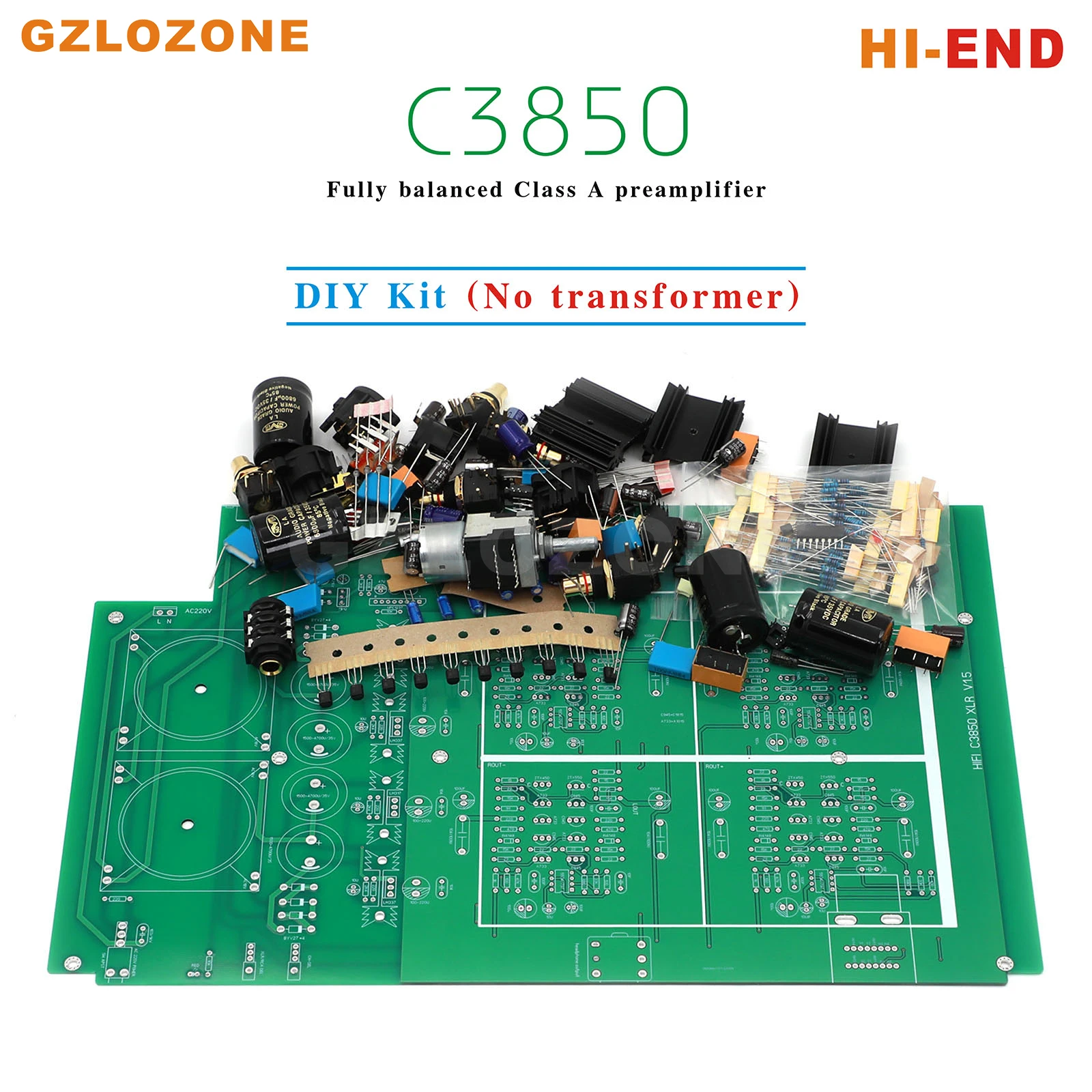 

(No transformer) C3850-XLR Fully balanced Class A Preamplifier Reference Accuphase C-3850 Circuit DIY Kit/Finished board