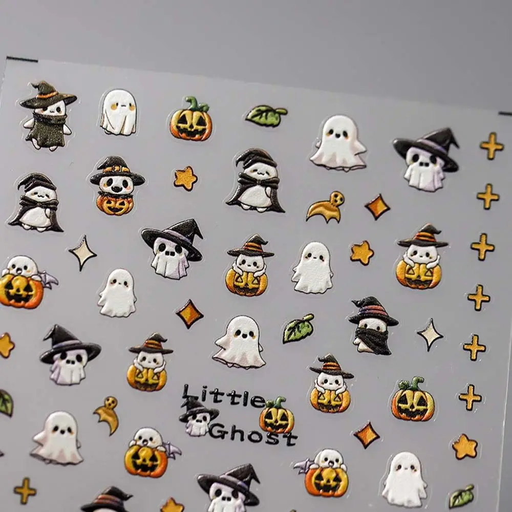 Nail Accessories Halloween Nail Stickers Manicure Ornaments DIY Nail Decorations Halloween Nail Decals Pumpkin Ghost Pattern
