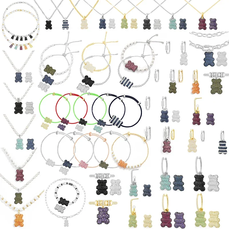 

LIDU высокое качество 925 Стерлинговое Серебро 2023 Новый медведь серия серьги модные изысканные бриллианты подарки друзьям