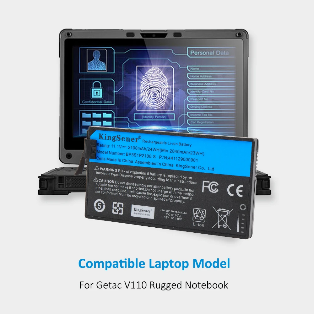 Bateria do Portátil Kingsener para Getac V110 Notebook Robusto Bp3s1p2100-s 2100mah 11.1v 24wh Células 441129000001 - Imagem 6