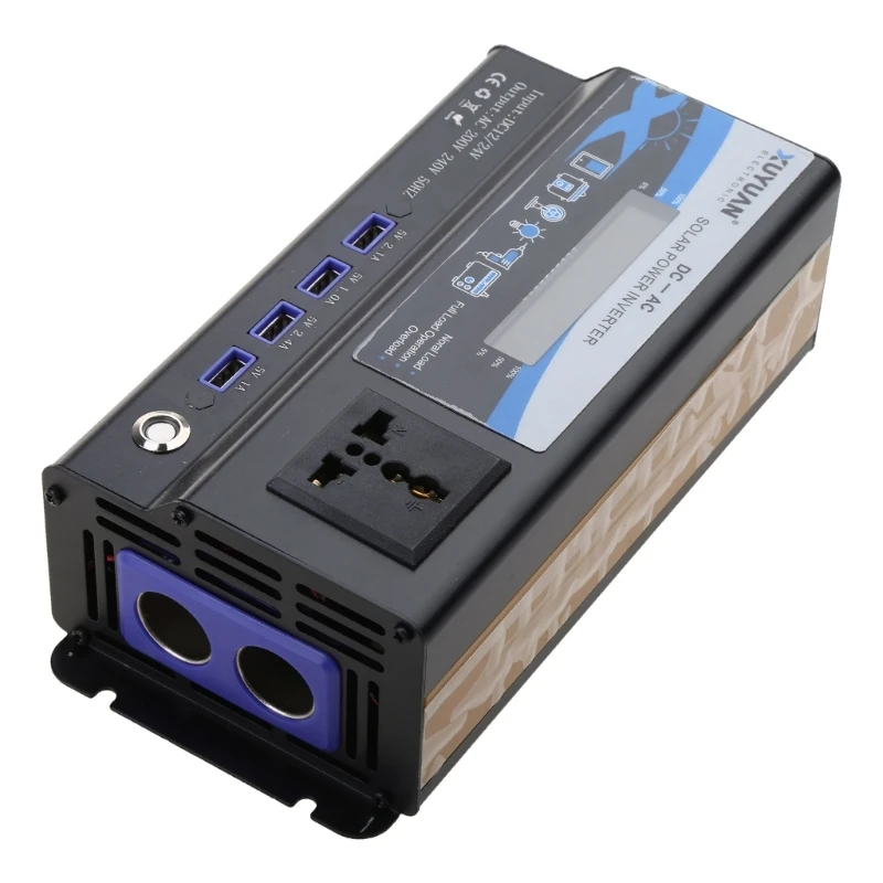 

3000W 4000W 6000W Car Power Inverter 12V 24V to 220V 4 USB Ports Adapter Frequency Converter LED Displayl