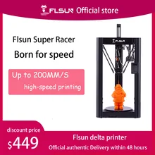Flsun fdm impressora 3d super racer de alta velocidade removível malha cama quente processador de 32 bits montagem rápida