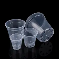 1PC DIY Planter Pot Transparent Plastic Round Starting Pot Anti-Deformation Large Capacity Orchid Nursery Container Garden 6
