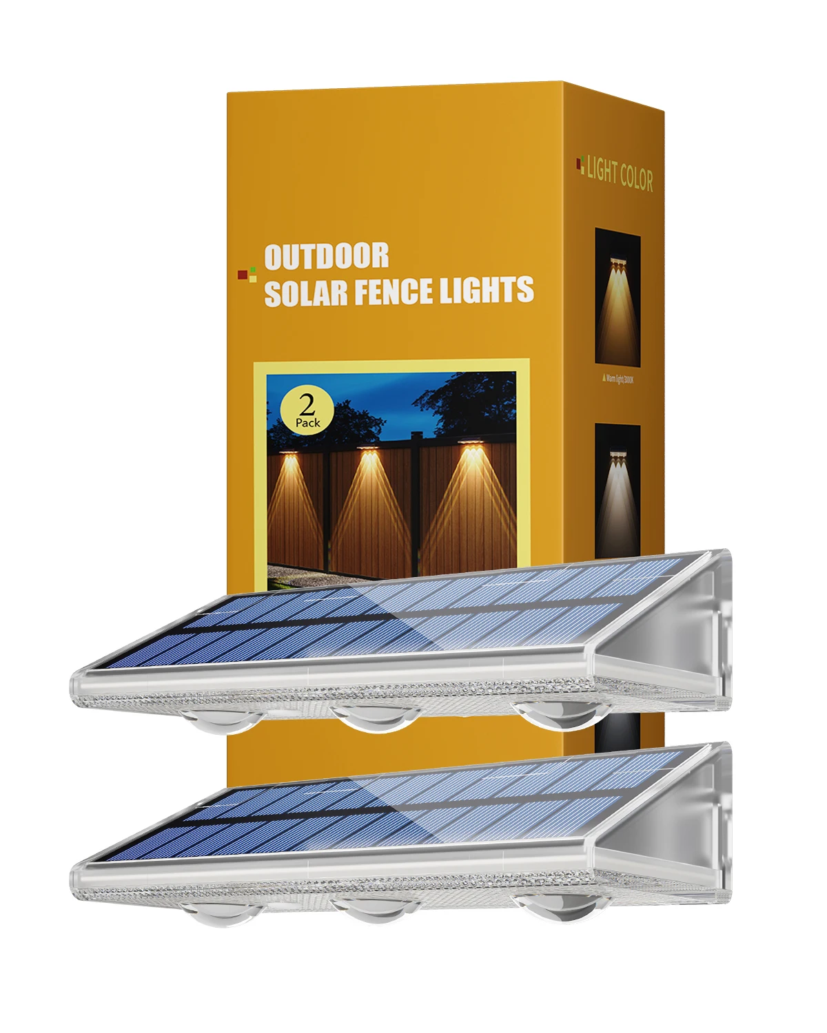 ตัวเลือกสินค้า ไฟรั้ว LED พลังงานแสงอาทิตย์ 6 สี 7 โหมด