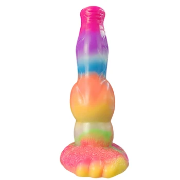 YOCY Large Fantasy Wolf Dildo Big Knot Silicone Sex Toy Luminous Anal Plug For Women Men Colorful Dildos Protaste Massager 6