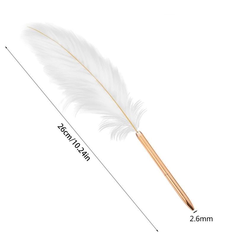 Ballpoint Pen Multifunction Ballpoint Pen Multifunctional Pen Ball Point Pen Fancy Feather Black Inks Pen Bride Wedding Feather Ballpoint Pen Plating Barrel Smooth Writing Wedding