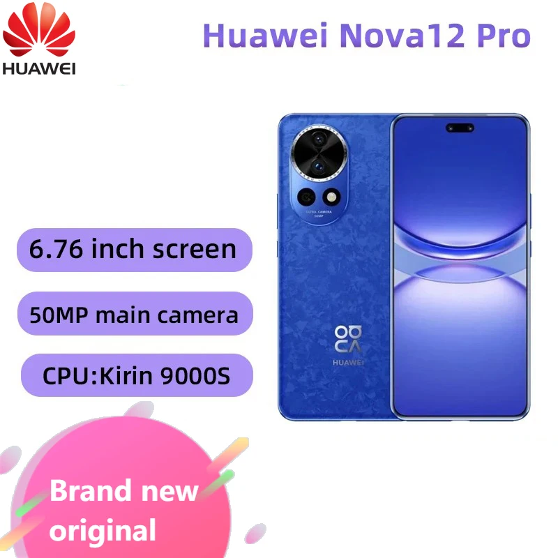 HUAWEI Nova 12 Pro Smartphones 6.76" 120Hz Screen Kirin 9000S HarmonyOS 4.0 Camera Battery 100W SuperCharge NFC Cellphones