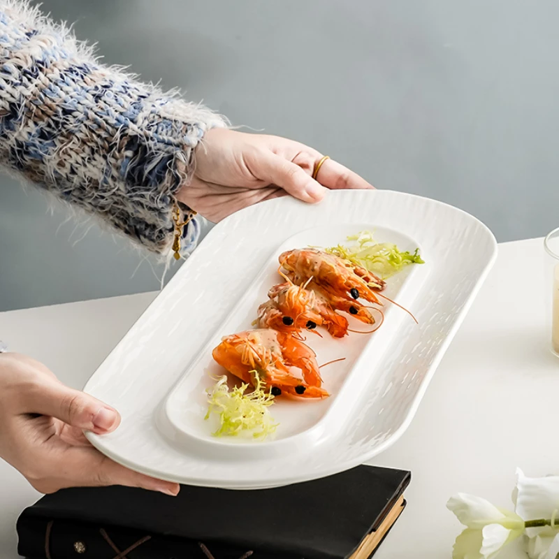 White Ceramic Specialshaped Restaurant Western Plate Hotel Sushi Plate