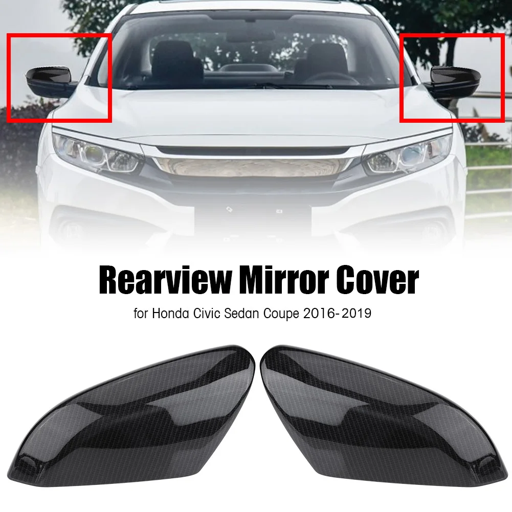 

2 крышки для зеркала заднего вида из углеродного волокна для Civic Sedan Coupe 2016 ‑ 2019