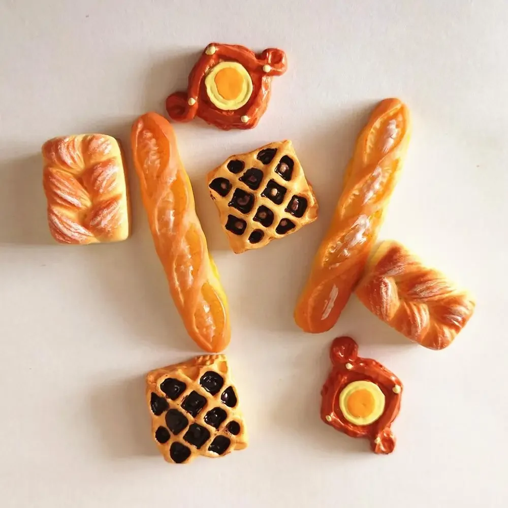 8pcs Home Craft Mini Food Bread Ornament Miniature Dollhouse Decor Doll House Accessories Fake Croissant Kitchen Toys 2
