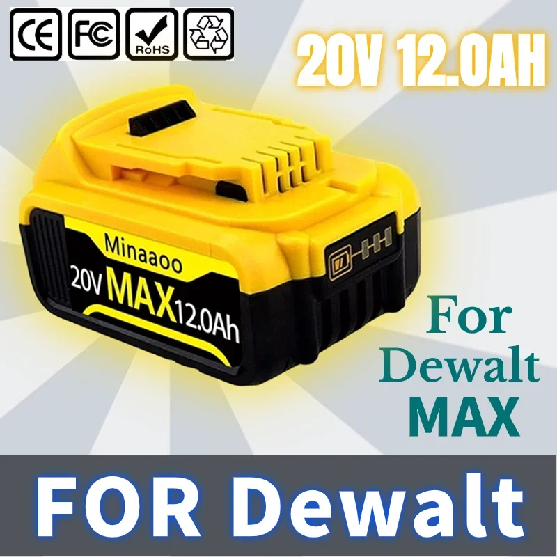 

Запасная литиевая батарея 20 в 12 Ач для электроинструмента Dewalt DCB180 DCB181 DCB182 DCB201 DCB201-2 DCB200 DCB200-2