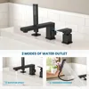 Bath Faucet with Handheld Shower 3 Hole Deck Mounted Bath Faucet Set Extensive Single Handle Bath Filler Honeycomb Stream 6