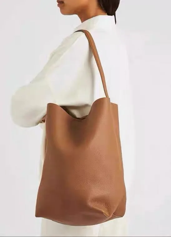 NS Park Cowhide Bucket Bags Women 2023 New Luxury Designer Handbags Soft Real Leather One Shoulder Bags Large Capaity Tote Bag 6