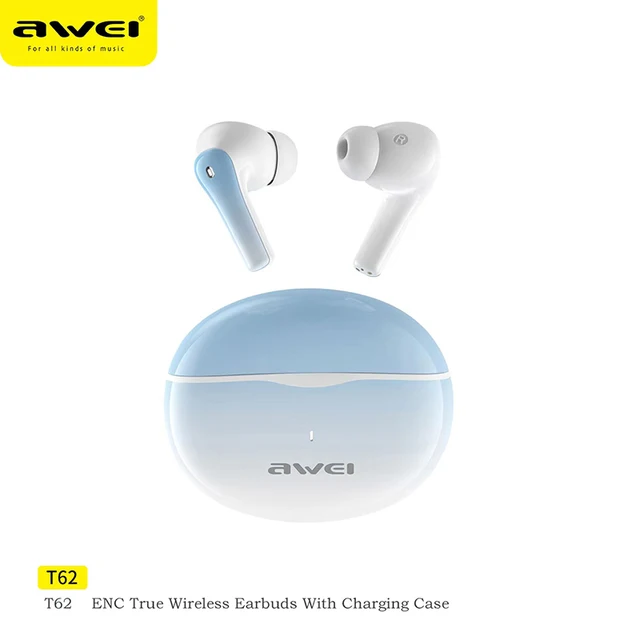 Awei T62 4 Mic ENC Earphones Bluetooth 5.3 Earbuds TWS Wireless Earbuds