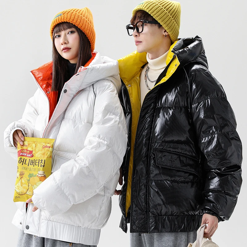 

INS Women's down jackets X-long Black Luxury Winter High-collar Hooded Loose White Duck down jacket cold Weather Cat