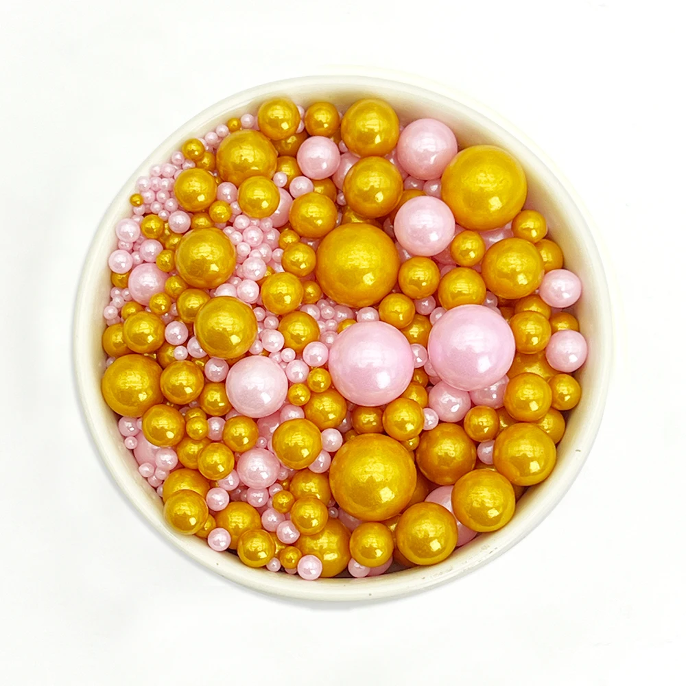 Colorful Pearl Sprinkles Cake Topper for Birthday Party Dessert Decor