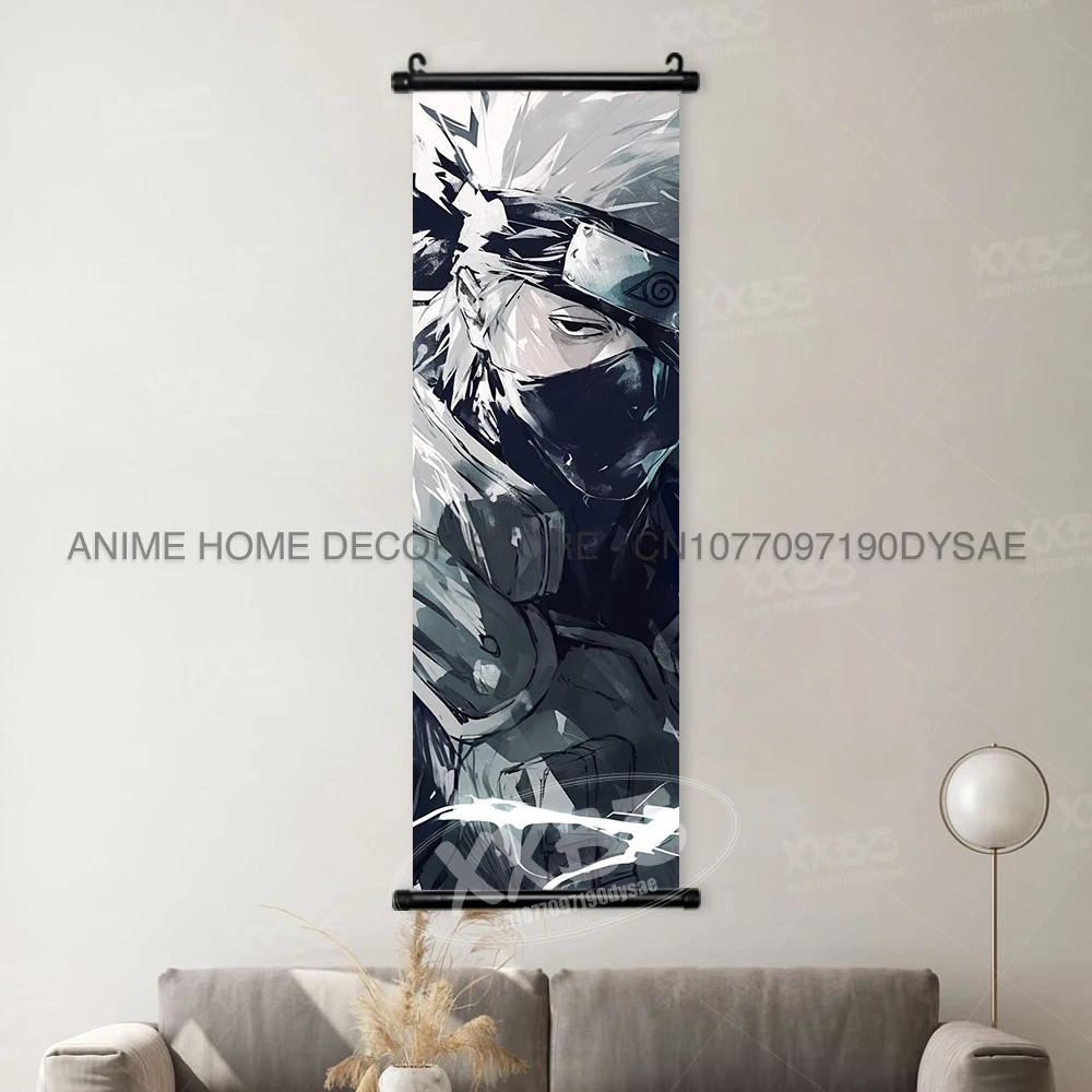 Naruto Anime Character Wall Art Scroll – Sakura, Ino, and Hinata Home Decor Mural