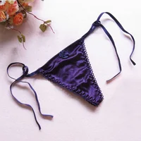 String en soie dentelle sous-vêtements Sexy femmes culottes Sexy femme taille basse String dentelle Lingerie intimes tongs t-back 6