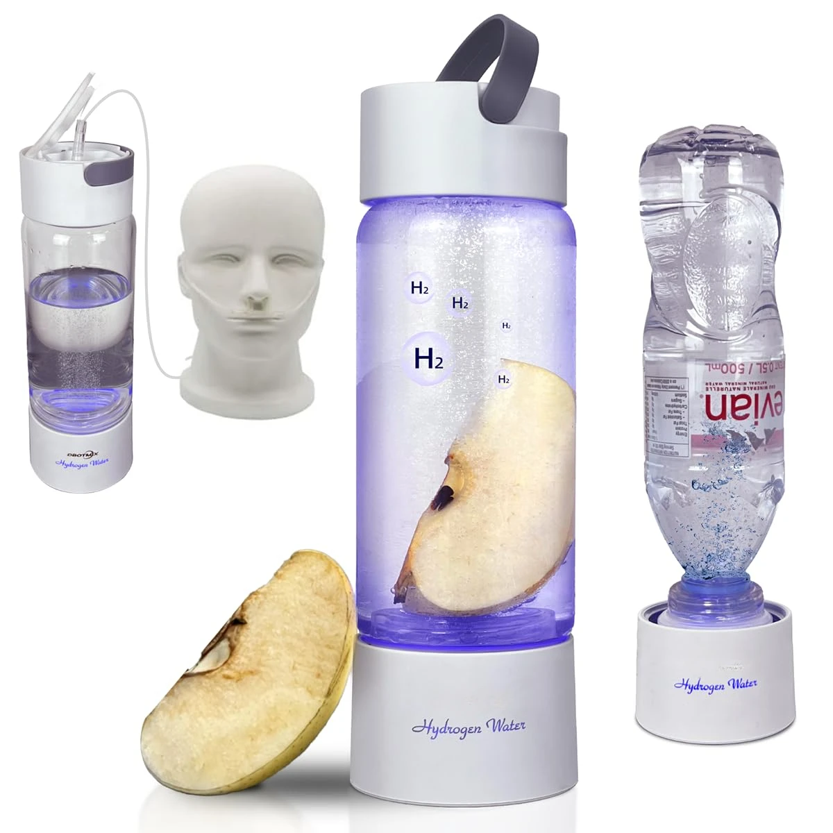 휴대용 수소수 발생기 병, 직접 수소 흡수, 최대 5000ppb 수소 생산, 380ml