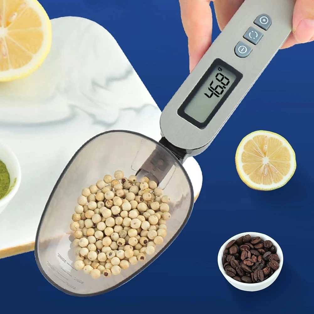 25cm LCD Digital Kitchen Scale Two Spoon Head Measuring Food Flour Digital Spoon Milk Coffee Kitchen Tools electronic kitchen scale