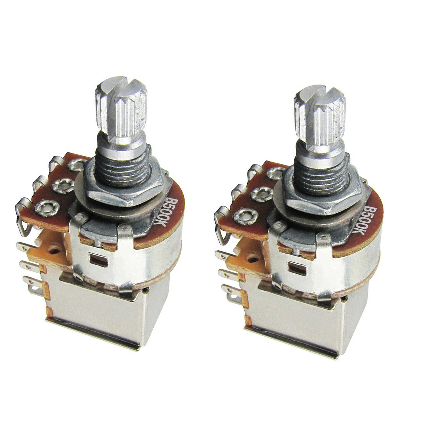 

2Pack B Type Electric Guitar Bass 18MM Tone Volume Lift Switch B500K Pots 500K ohm Full Resistance