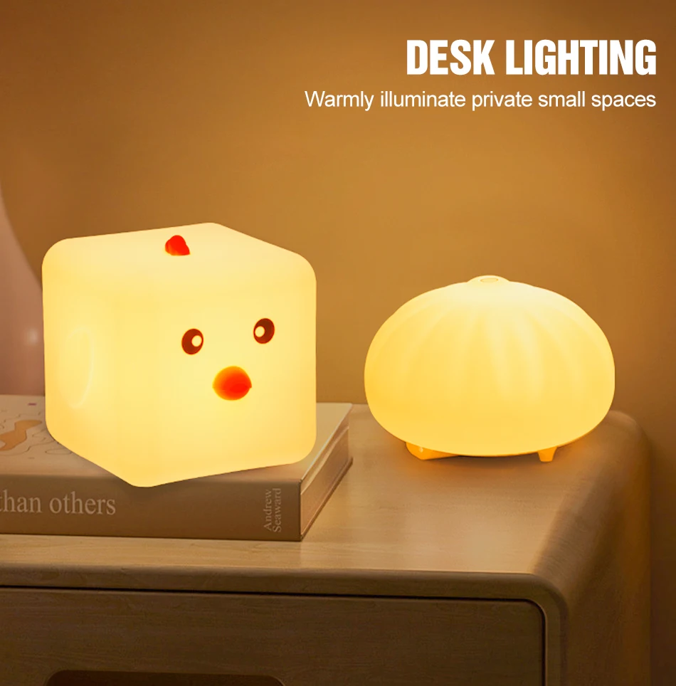 Description Picture 3 of itemLED Night Silicone Light Rechargeable Table Lamp Dimmable Bedroom Bedside Desktop Decoration Cute Cartoon Children Holiday Gift