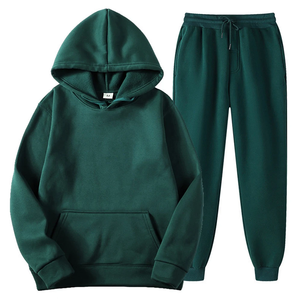 Plain Fleece Tracksuits Unisex Jogger Sets Wholesale Active Wear Men Track Suit Hoodies And Sweat Pants Set Conjunto Masculino 4