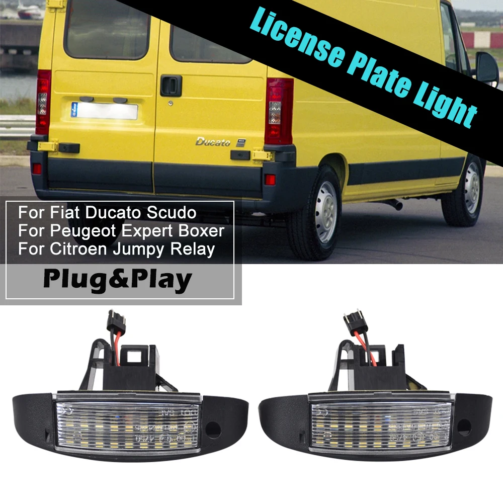 Luce Targa A Led Per Fiat Ducato Peugeot Expert Boxer Citroen Jumpy Sostituire Oem #: 1303499808 9645268380