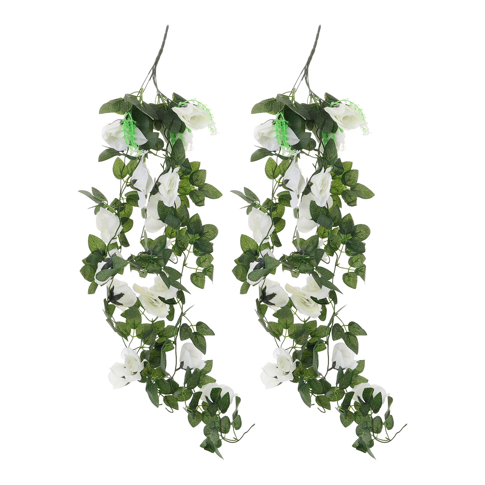 

2 Pcs Artificial Rose Rattan Vines Fake Flowers Plant Simulation Garland Delicate Arch Decorations