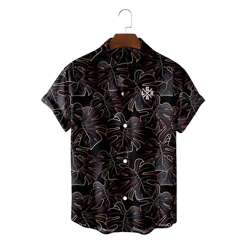 Camisa hawaiana holgada a la moda para hombre, camisa informal con estampado colorido para fiesta en la playa, manga corta, talla grande 5XL