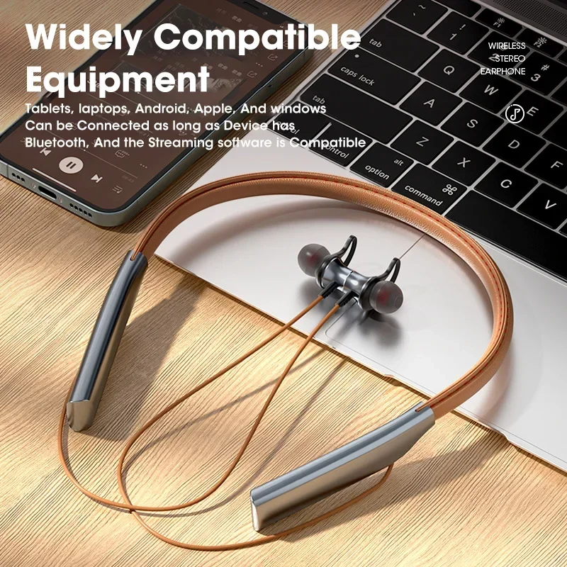 Bluetooth Headphone Sport Wireless Headphones Neck Neckband Earphones with Microphone Bluetooth Earphones Magnetic Headset Bass