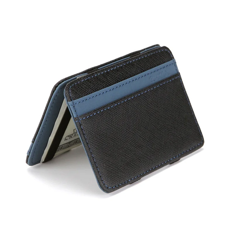 1PC Ultra Thin PU Leather Women Men Magic Wallets Short Business Credit Card Holder Clutch Bag Case Pouch Mini Small Coin Purses 4