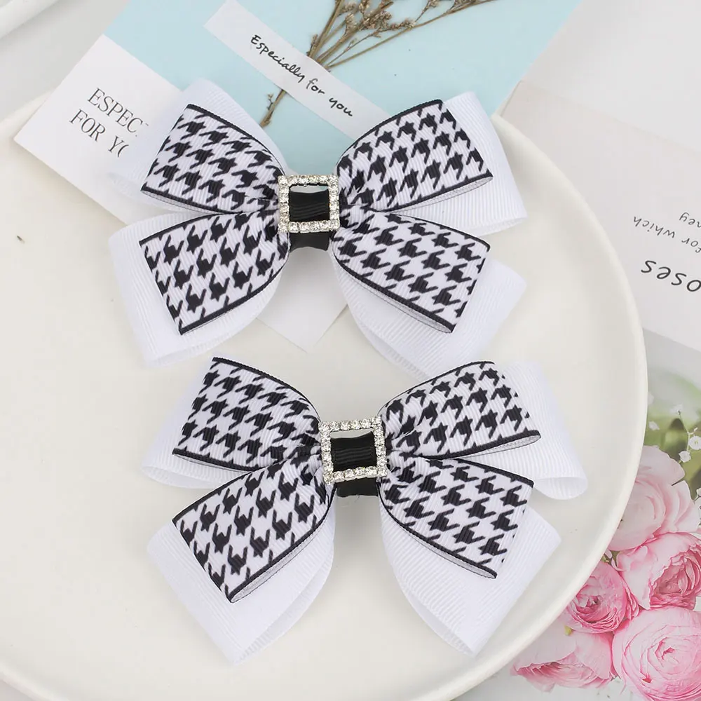 korean lovely plaid bb hair clips knitting black white lattice hairpin clip women girls barrettes hairpin hair accessories Oaoleer 3 