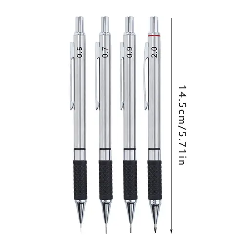 Metal Mechanical Pencil Set with Pencil Grip, Leads Art Drawing Student Office Supplies 0.5/0.7/0.9/2.0mm Automatic Pencil - Image 6