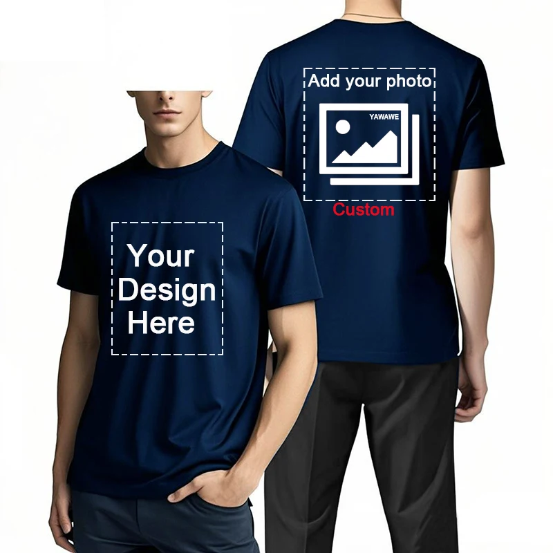 Men's Customizable T-Shirt Crew Neck Comfortable Stylish Fit Personalized Perfect for Men's Designs or Messages Custom T Shirt Se1321d078fd54640b1c22f2435e04982D