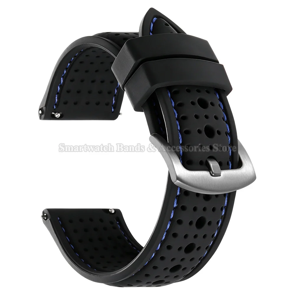 Breathable Silicone Quick Release Watch Strap - Soft Rubber Bracelet