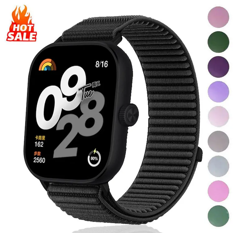 Adjustable Nylon Loop Sport Strap with Metal Buckle - Replacement Bracelet in Vibrant Colors