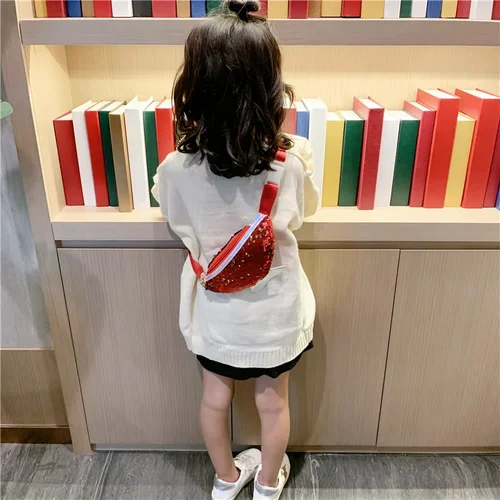 여아용 스팽글 패니 팩, 동전 지갑, 작은 벨트 가방, 반짝이는 인어 허리 팩, 어린이 비치 가방, 패션 2022 여름 2