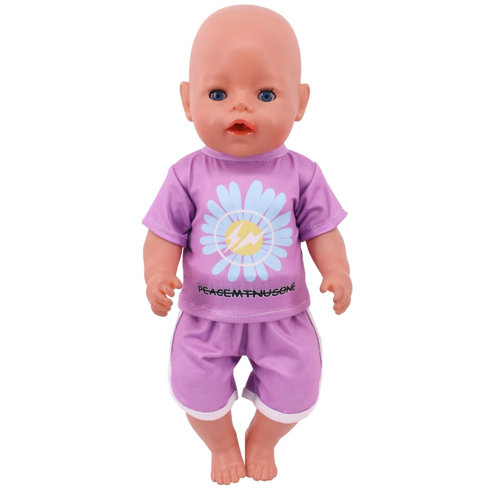 Cute Purple Mini Dress Pajama For Baby 43Cm &18Inch American Doll Clothes,Our Generation,Baby New Born Accessories,Gift For Girl 3