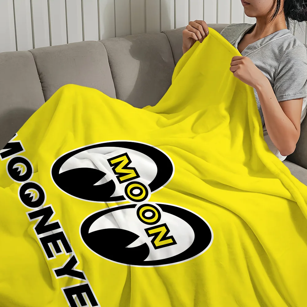 Fashion M-Mooneyes-Brand Logo Blanket Plush Nap Sofa rug for Living Room Warm Office Bedroom Birthday Home Travel Kid Gifts 6