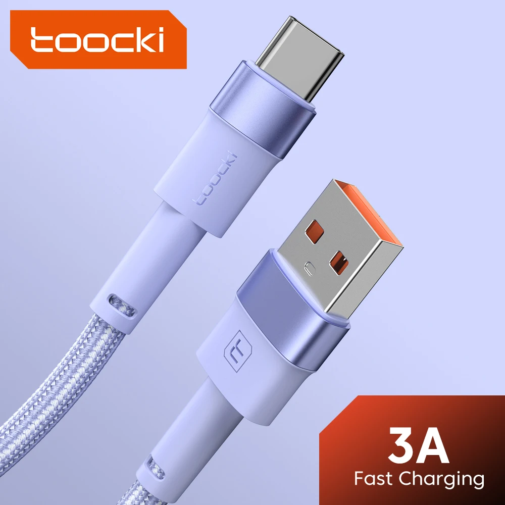 Toocki 3A USB Type C Fast Charge Cable For Samsung S10 S20 Xiaomi Mi 12