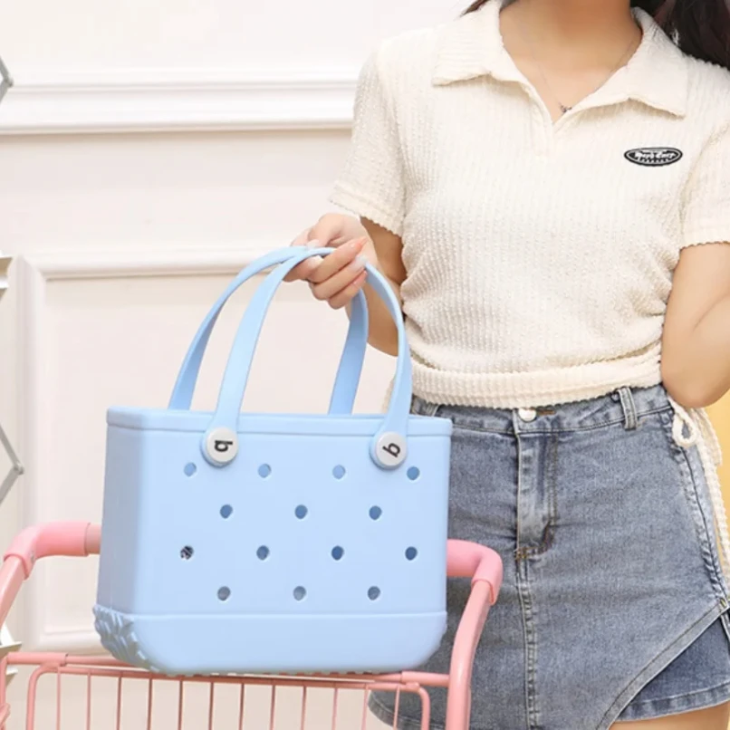 

Mini Kid Beach Bogg Bag EVA Waterproof Summer Storage Basket Women Shopping Bag Picnic Rubber Jelly Tote Bogg Bag Kid Purses