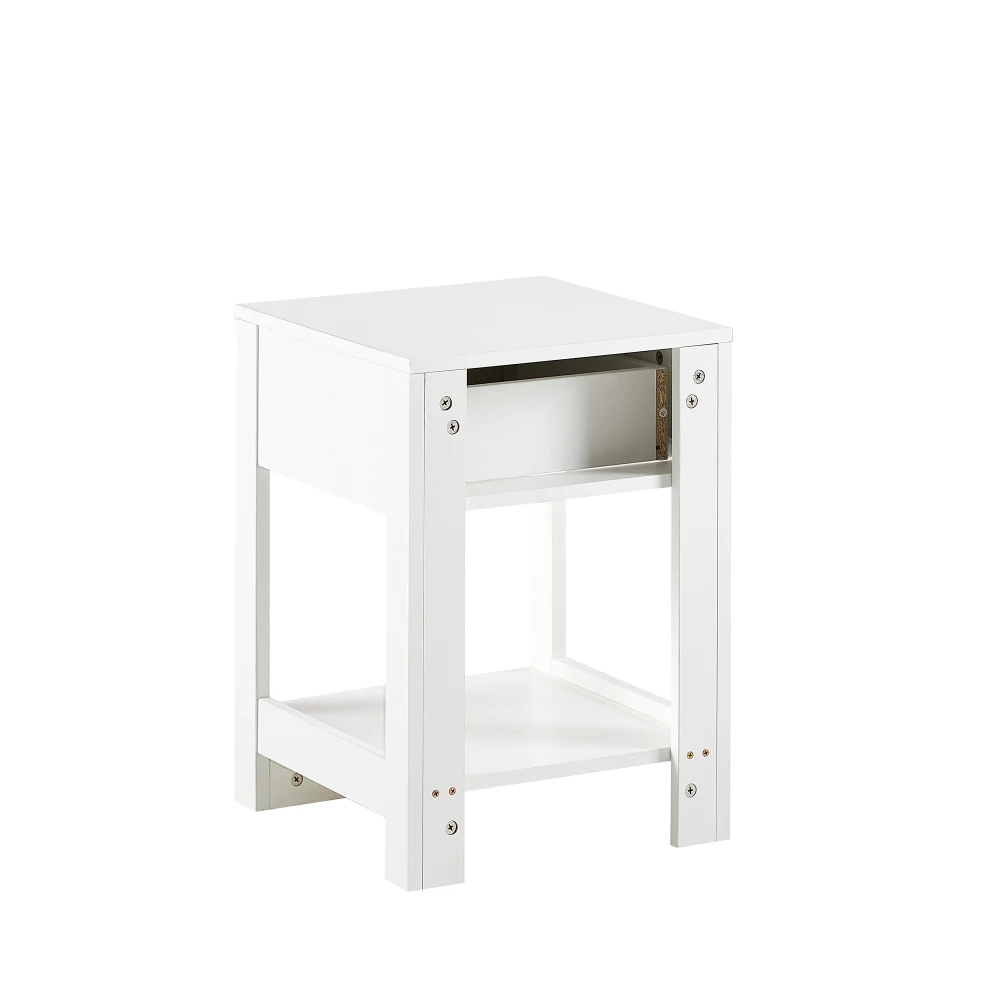 Moderner Rattan-Beistelltisch mit Schublade, Nachttisch, multifunktionaler Beistelltisch für Wohnzimmer, Schlafzimmer, H55×B40×H40cm – Detail 31