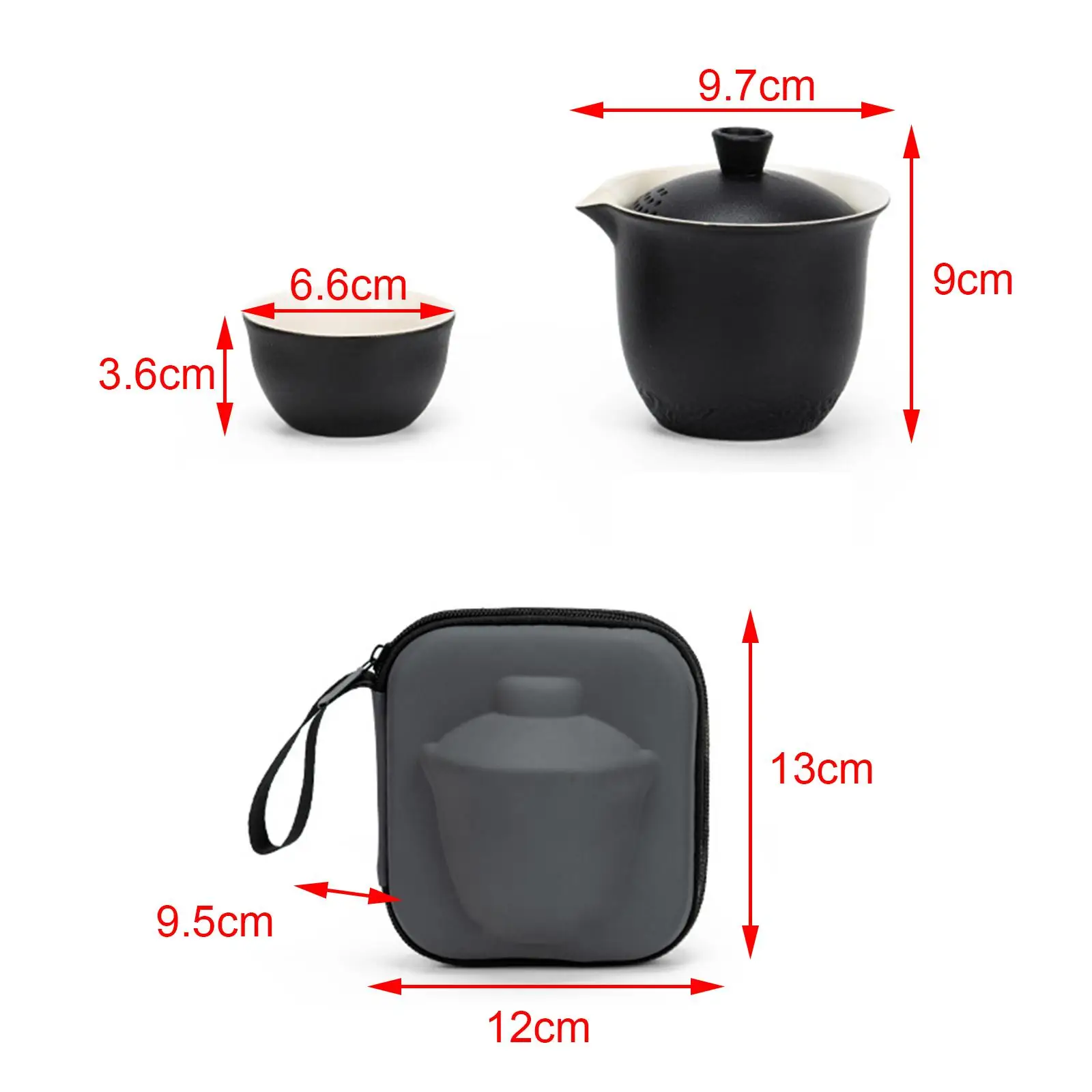 Chinese Portable Tea Set Heatproof Convenient Modern Kung Fu Teapot Infuser for Traveling Tea House Blooming and Loose Leaf