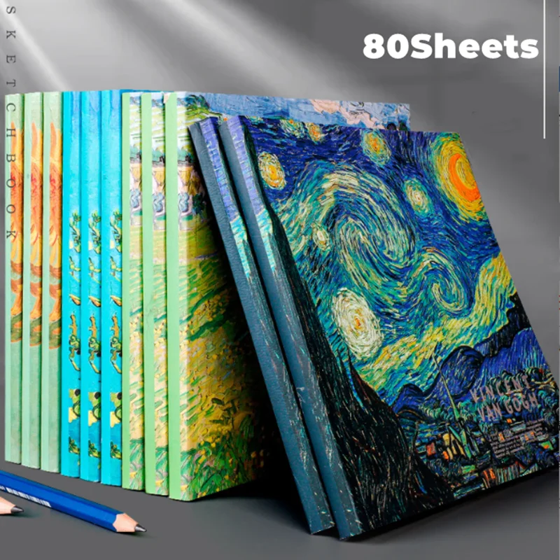 256Sheet Drawing Book black Simple Paper Drawing Student Book