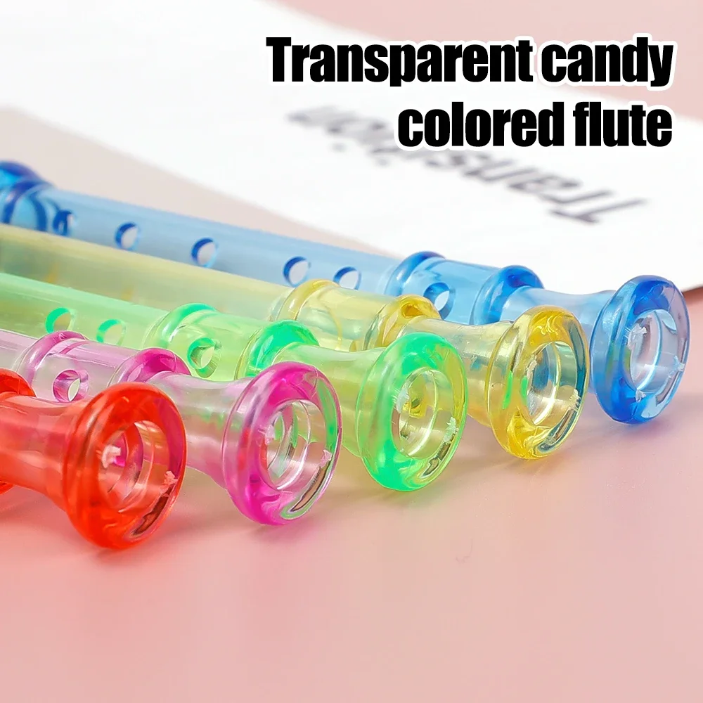 5Pcs Colorful Plastic Six-hole Recorder Musical Instrument Toys Kids Musical Sense Training Birthday Party Game Props Gifts
