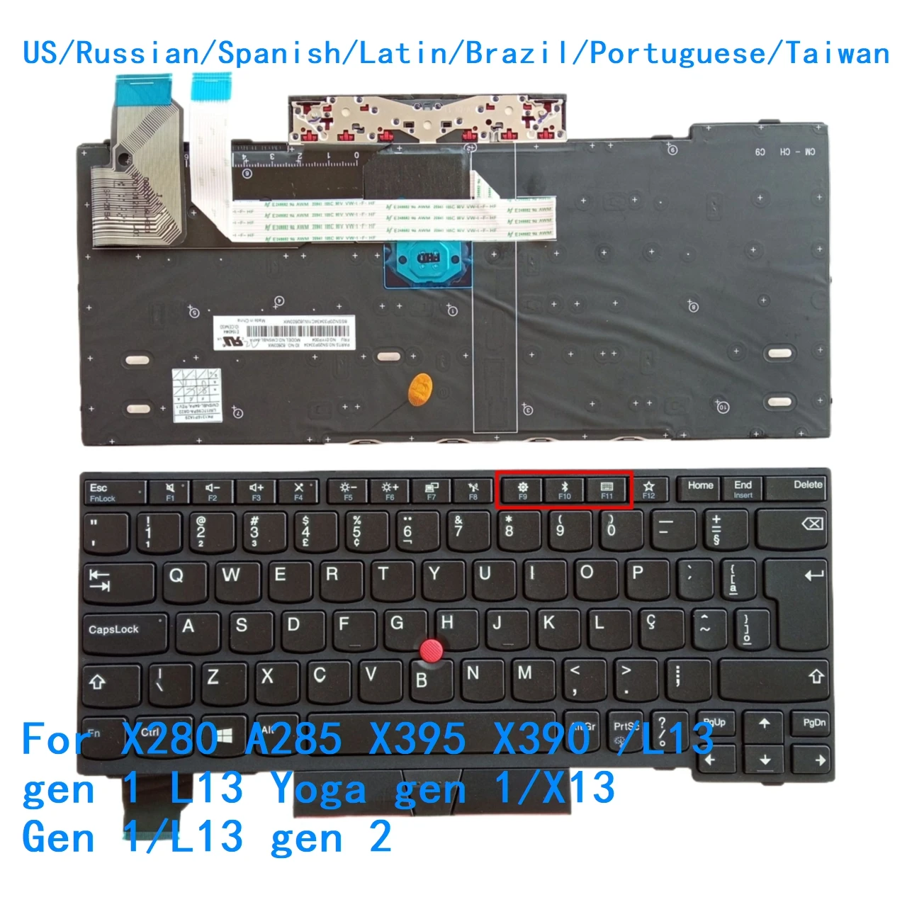 Bàn phím laptop Lenovo Thinkpad L13 X280 X285 X390 X395, 20KF 20KE